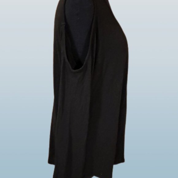 Black Choker Neck / Cold Shoulder Tunic Top (2) - Picture 9 of 12